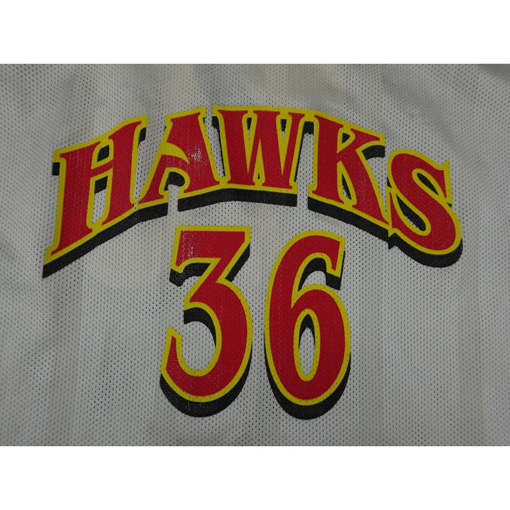 Reebok Atlanta Hawks Jersey Youth XL White Red 36 Good Mesh Basketball Fan Gear - Picture 2 of 11